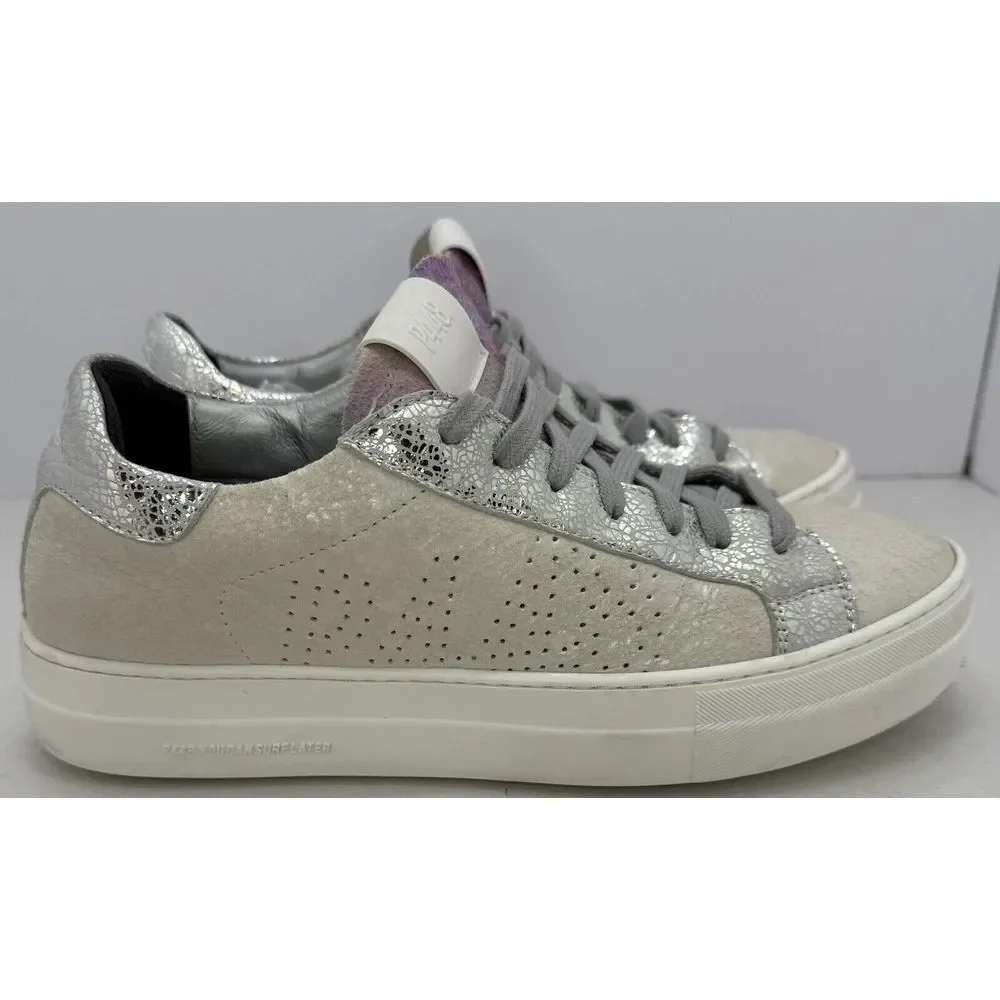 P448 Thea Women's US Size 9-9.5 EU 40 Sneakers Metallic White Multi Shimmer
